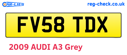 FV58TDX are the vehicle registration plates.