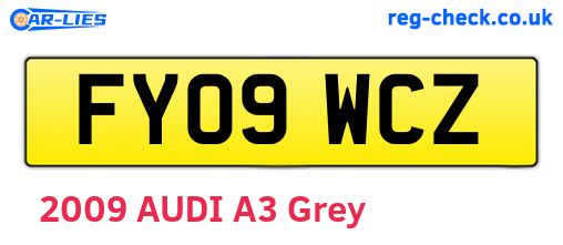 FY09WCZ are the vehicle registration plates.