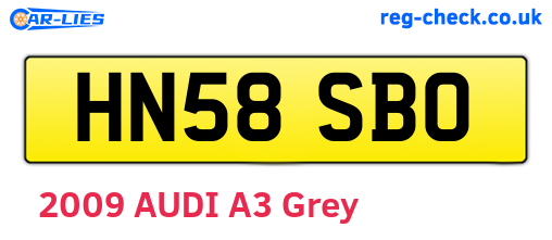 HN58SBO are the vehicle registration plates.