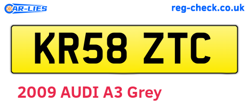 KR58ZTC are the vehicle registration plates.