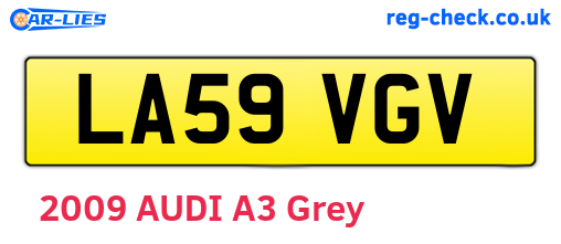 LA59VGV are the vehicle registration plates.