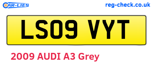 LS09VYT are the vehicle registration plates.