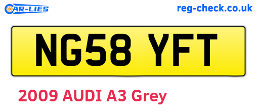 NG58YFT are the vehicle registration plates.