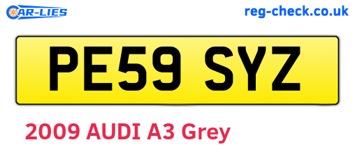 PE59SYZ are the vehicle registration plates.