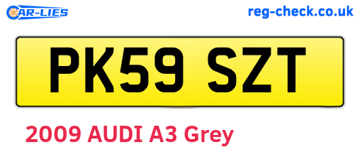 PK59SZT are the vehicle registration plates.