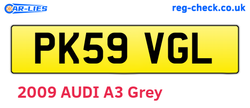 PK59VGL are the vehicle registration plates.