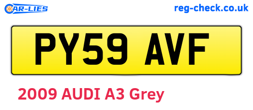 PY59AVF are the vehicle registration plates.