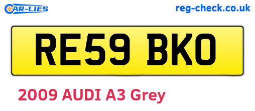 RE59BKO are the vehicle registration plates.