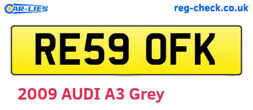 RE59OFK are the vehicle registration plates.