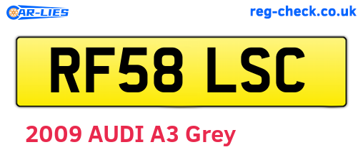 RF58LSC are the vehicle registration plates.