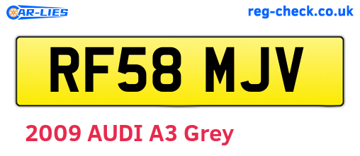 RF58MJV are the vehicle registration plates.