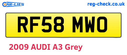 RF58MWO are the vehicle registration plates.