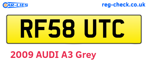 RF58UTC are the vehicle registration plates.