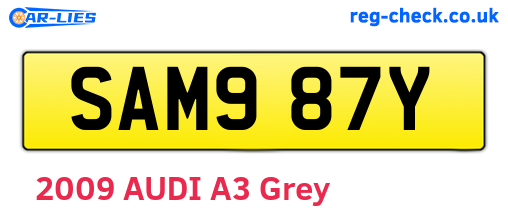 SAM987Y are the vehicle registration plates.