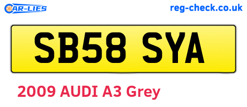 SB58SYA are the vehicle registration plates.
