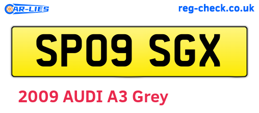 SP09SGX are the vehicle registration plates.