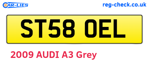 ST58OEL are the vehicle registration plates.