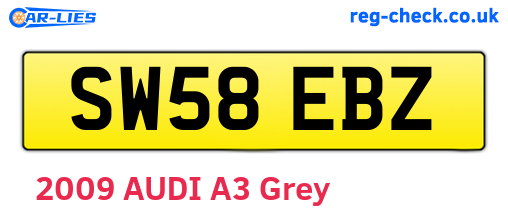 SW58EBZ are the vehicle registration plates.