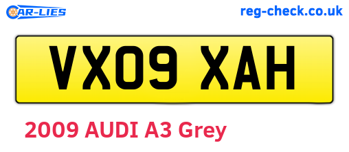 VX09XAH are the vehicle registration plates.