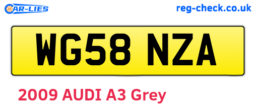 WG58NZA are the vehicle registration plates.
