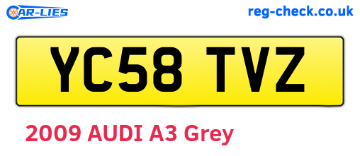 YC58TVZ are the vehicle registration plates.