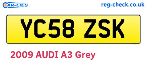 YC58ZSK are the vehicle registration plates.