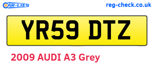 YR59DTZ are the vehicle registration plates.