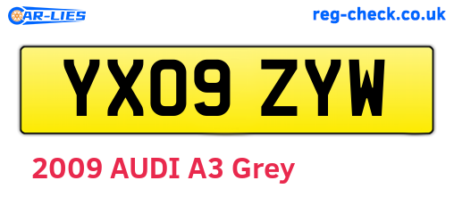 YX09ZYW are the vehicle registration plates.