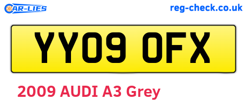 YY09OFX are the vehicle registration plates.