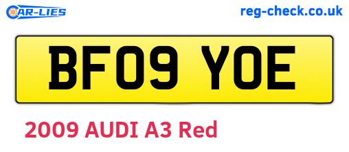 BF09YOE are the vehicle registration plates.