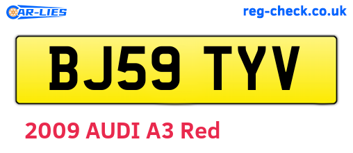 BJ59TYV are the vehicle registration plates.