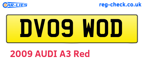 DV09WOD are the vehicle registration plates.