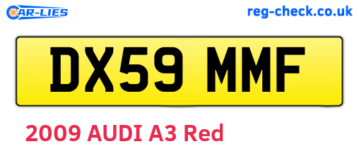 DX59MMF are the vehicle registration plates.