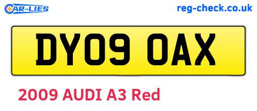 DY09OAX are the vehicle registration plates.