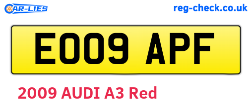EO09APF are the vehicle registration plates.