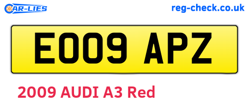 EO09APZ are the vehicle registration plates.