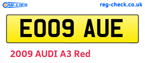 EO09AUE are the vehicle registration plates.
