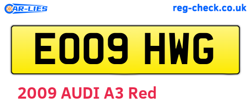 EO09HWG are the vehicle registration plates.