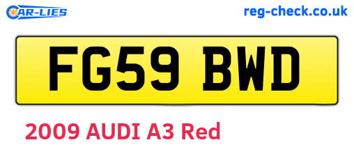 FG59BWD are the vehicle registration plates.