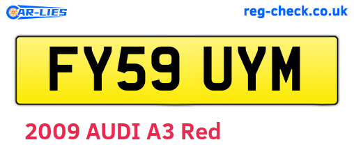 FY59UYM are the vehicle registration plates.