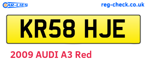 KR58HJE are the vehicle registration plates.