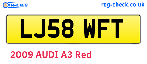 LJ58WFT are the vehicle registration plates.