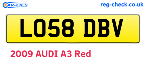LO58DBV are the vehicle registration plates.