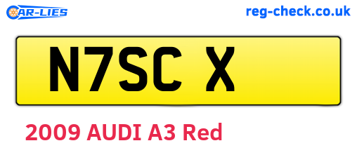 N7SCX are the vehicle registration plates.