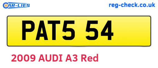 PAT554 are the vehicle registration plates.