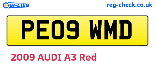 PE09WMD are the vehicle registration plates.