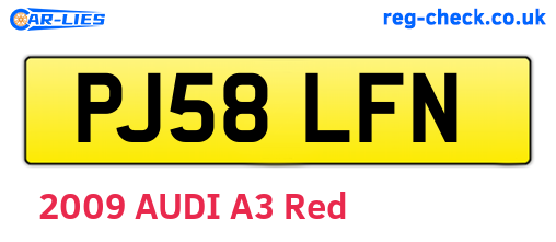 PJ58LFN are the vehicle registration plates.
