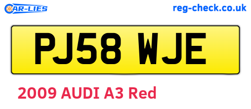 PJ58WJE are the vehicle registration plates.