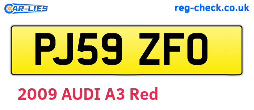 PJ59ZFO are the vehicle registration plates.
