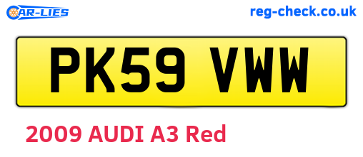 PK59VWW are the vehicle registration plates.